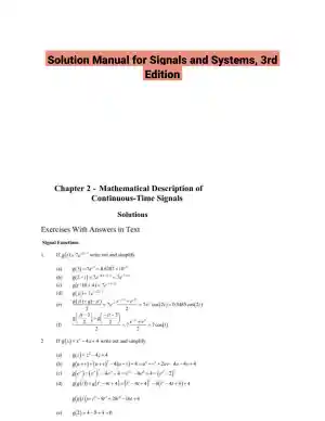 Solution Manual for Signals and Systems, 3rd Edition