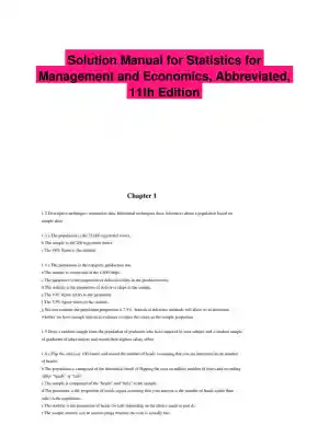 Solution Manual for Statistics for Management and Economics, Abbreviated, 11th Edition