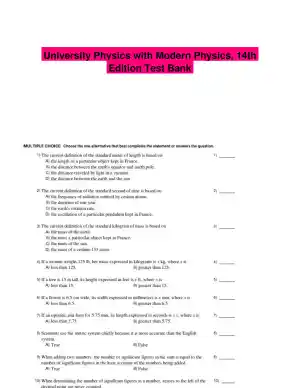 University Physics with Modern Physics, 14th Edition Test Bank