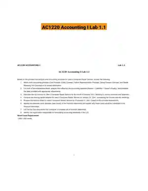 AC1220 Accounting I Lab 1.1