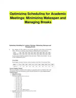Optimizing Scheduling for Academic Meetings: Minimizing Makespan and Managing Breaks