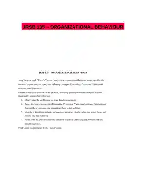 JRSB 135 � ORGANIZATIONAL BEHAVIOUR