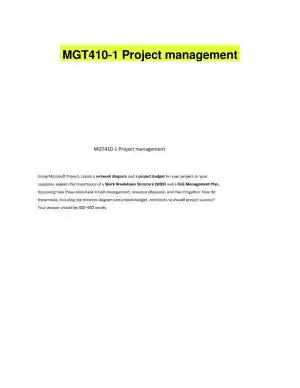 MGT410-1 Project management