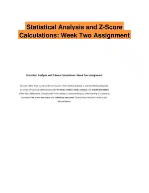Statistical Analysis and Z-Score Calculations: Week Two Assignment