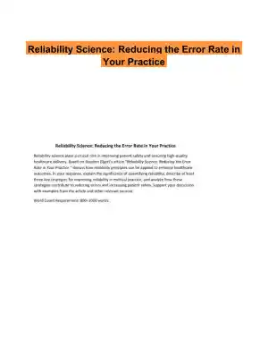 Reliability Science: Reducing the Error Rate in Your Practice