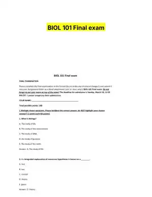 BIOL 101 Final exam