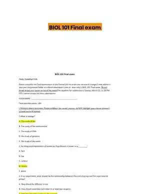 BIOL 101 Final exam