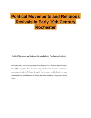 Political Movements and Religious Revivals in Early 19th Century Rochester