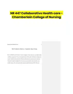 NR 447 Collaborative Health care - Chamberlain College of Nursing