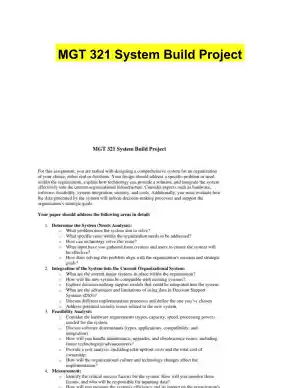 MGT 321 System Build Project