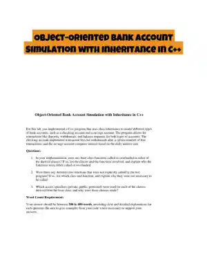 Object-Oriented Bank Account Simulation with Inheritance in C++