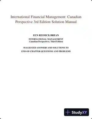 International Financial Management: Canadian Perspective 3rd Edition Solution Manual