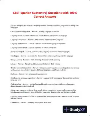 CSET Spanish Subtest IV Practice Exam with Answers (89 Solved Questions)