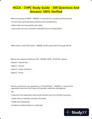 HCCA - CHPC Study Guide with Answers (300 Solved Questions)