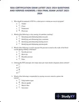 2023-2024 ISSA Certification Final Exam with Answers (200 Solved Questions)