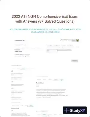 2023 ATI NGN Comprhensive Exit Exam with Answers (87 Solved Questions)