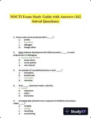 NOCTI Exam Study Guide with Answers (162 Solved Questions)