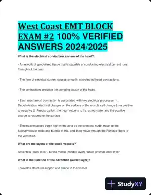 2024-2025 West Coast EMT Block Exam #2 with Answers (180 Solved Questions)