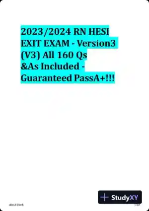2023-2024 RN HESI Exit Exam Version 3 with Answers (53 Solved Questions)