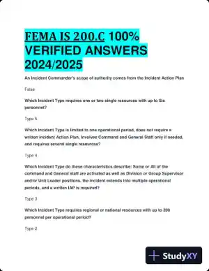 2024-2025 FEMA IS 200.C Practice Exam with Answers (39 Solved Questions)