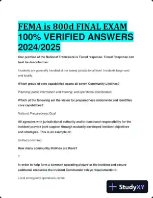 2024-2025 FEMA IS 800d Final Exam with Answers (25 Solved Questions)