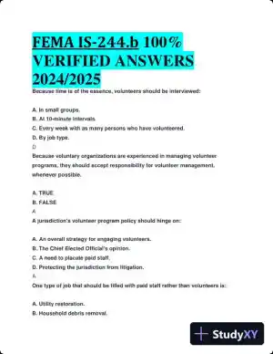 2024-2025 FEMA IS-244b Practice Exam with Answers (20 Solved Questions)