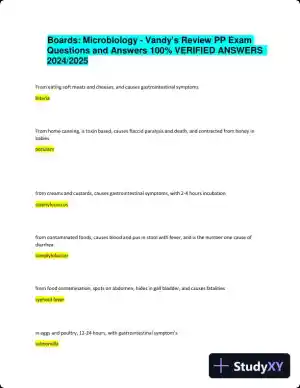 2024-2025 Boards: Microbiology - Vandy's Review PP Exam with Answers (55 Solved Questions)