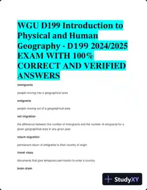 2024-2025 WGU D199 Introduction to Physical and Human Geograph with Answers (203 Solved Questions)