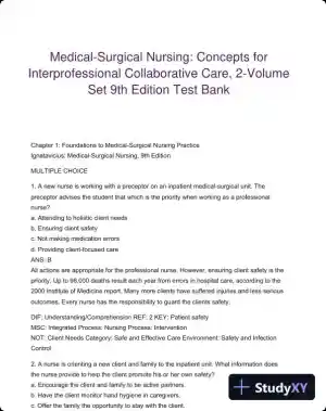 Medical-Surgical Nursing: Concepts for Interprofessional Collaborative Care, 2-Volume Set 9th Edition Test Bank