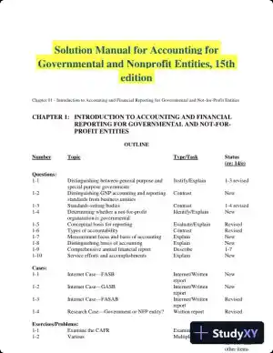 Solution Manual for Accounting for Governmental and Nonprofit Entities, 15th edition
