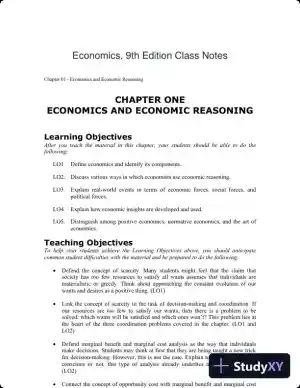 Economics, 9th Edition Class Notes