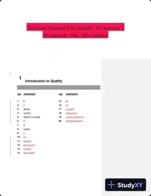 Solution Manual For Quality Technician's Handbook, The, 6th Edition