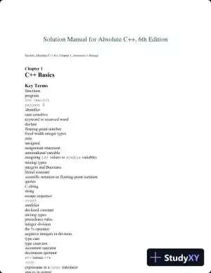 Solution Manual for Absolute C++, 6th Edition