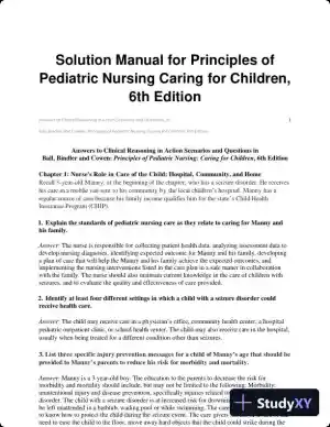 Solution Manual for Principles of Pediatric Nursing Caring for Children, 6th Edition