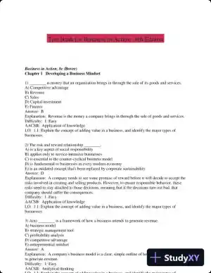 Test Bank for Business in Action , 8th Edition