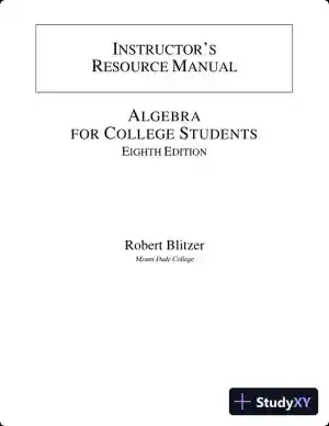 Test Bank for Algebra for College Students, 8th Edition