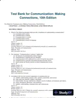 Test Bank for Communication: Making Connections, 10th Edition