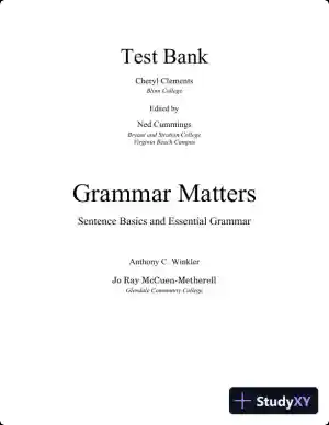 Grammar Matters, 1st Edition Test Bank