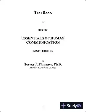 Test Bank for Essentials of Human Communication, 9th Edition