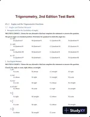 Trigonometry, 2nd Edition Test Bank