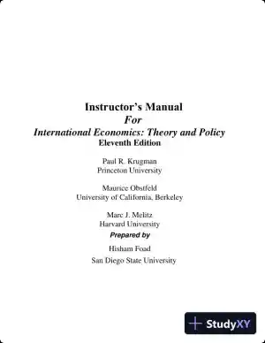Solution Manual for International Finance Theory and Policy, 11th Edition