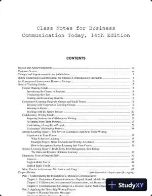 Class Notes for Business Communication Today, 14th Edition