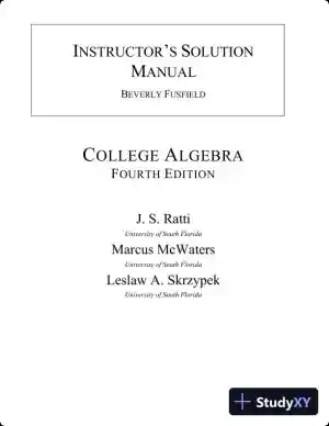 Solution Manual for College Algebra, 4th Edition