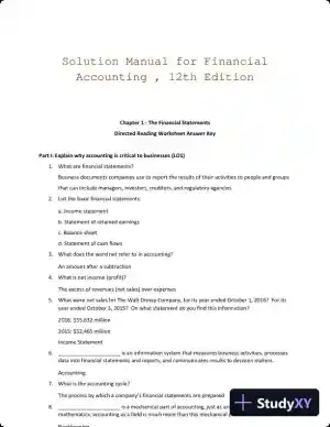 Solution Manual for Financial Accounting , 12th Edition