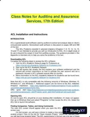 Lecture Notes for Auditing and Assurance Services, 17th Edition