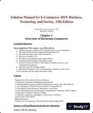 Solution Manual for E-Commerce 2019: Business, Technology and Society, 15th Edition