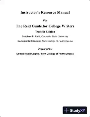 Lecture Notes for The Reid Guide for College Writers, 12th Edition
