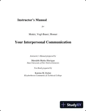 Lecture Notes for Your Interpersonal Communication , 1st Edition