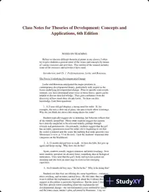 Lecture Notes for Theories of Development: Concepts and Applications, 6th Edition
