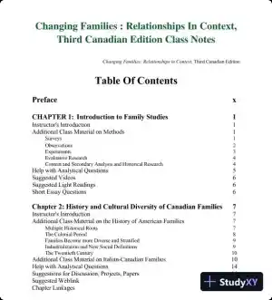 Changing Families : Relationships In Context, Third Canadian Edition Lecture Notes